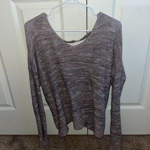 L Lavender & White Express Sweater